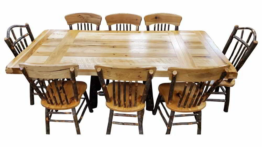 Rustic Hickory Log Dining Table — EZ Mountain Rustic Furniture