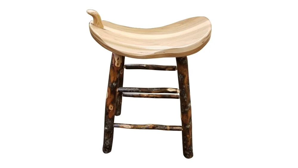 Hickory Saddle Bar Stool