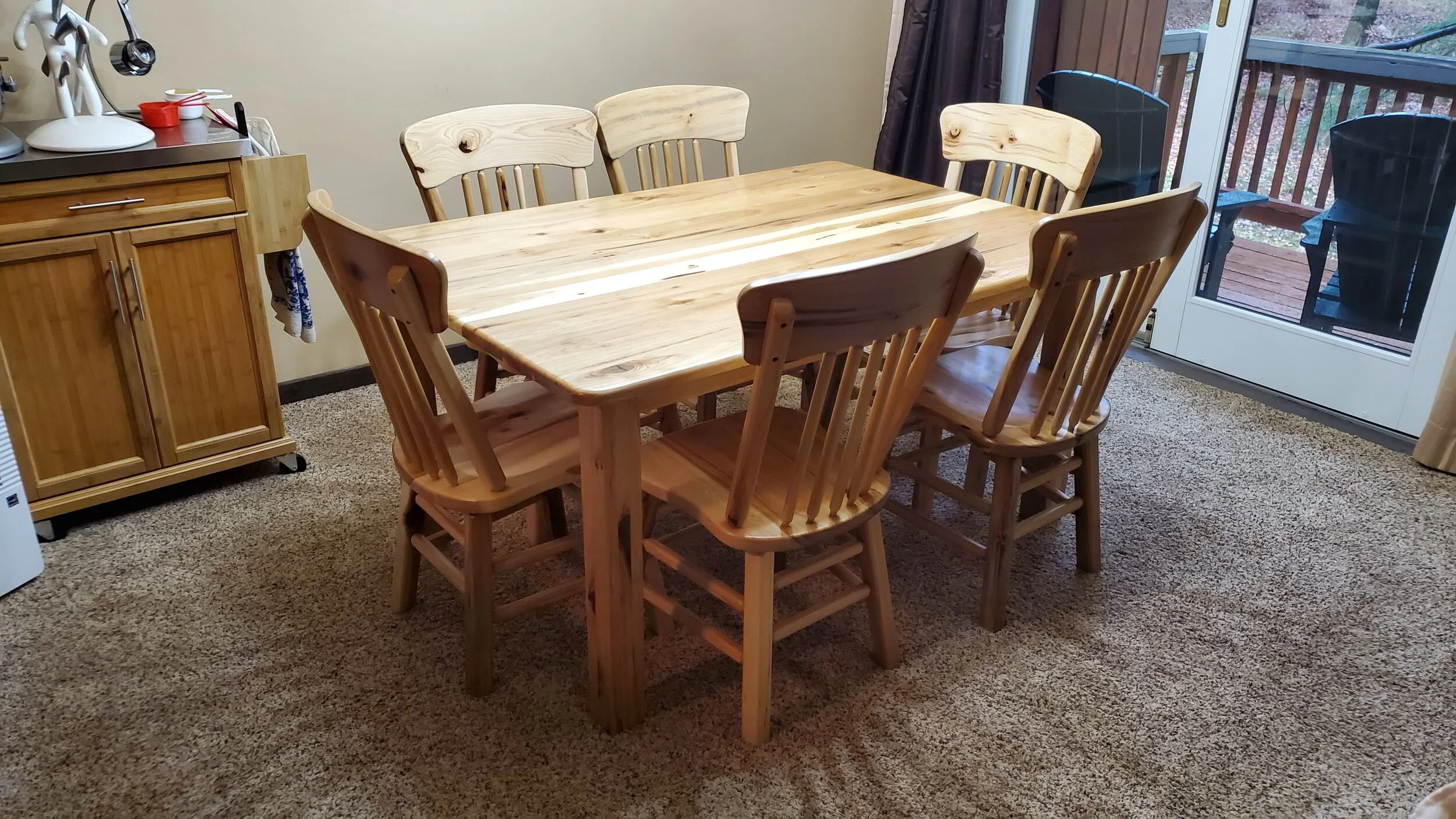 Hickory Logan Dining Table No Logs — EZ Mountain Rustic Furniture