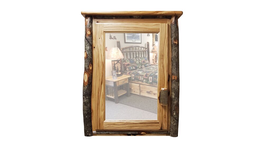 Hickory Medicine Cabinet with Mirror — EZ Mountain Rustic Furniture