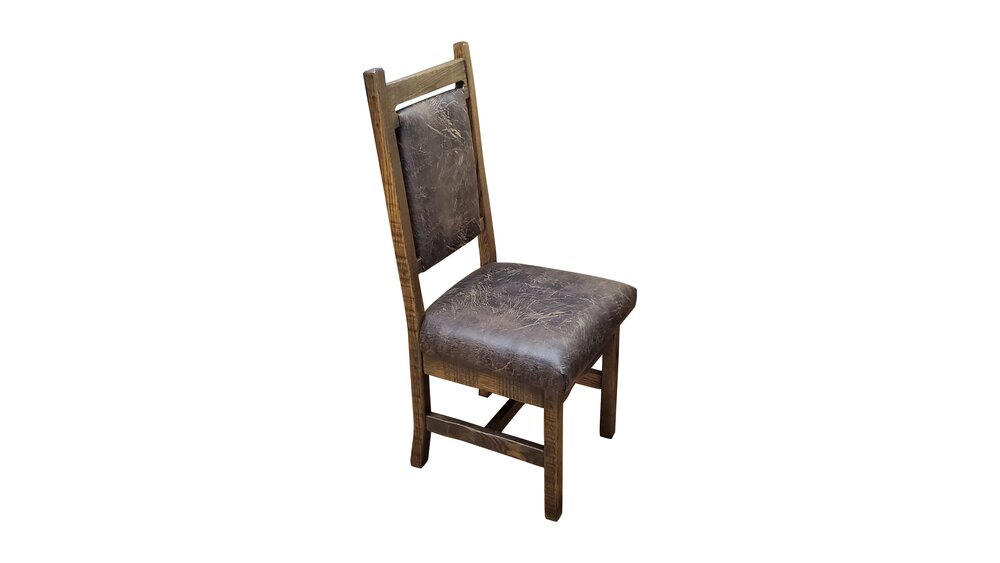 Rough Cut Oak Padded Seat Back Dining, Oak Dining Room Chairs With Padded Seats