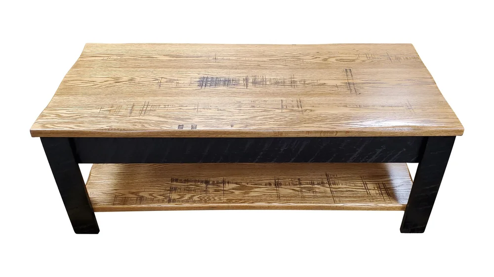 Oak Coffee Table with Slide Top — EZ Mountain Rustic Furniture