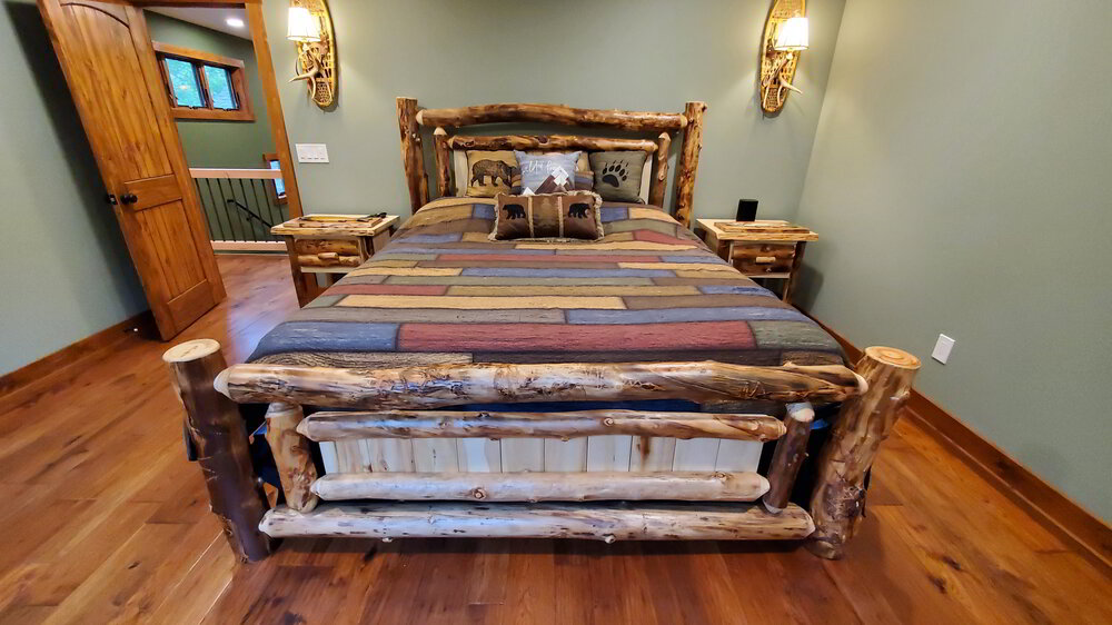 Rough Cut Aspen Panel Bed Ez, Aspen King Size Sleigh Bed