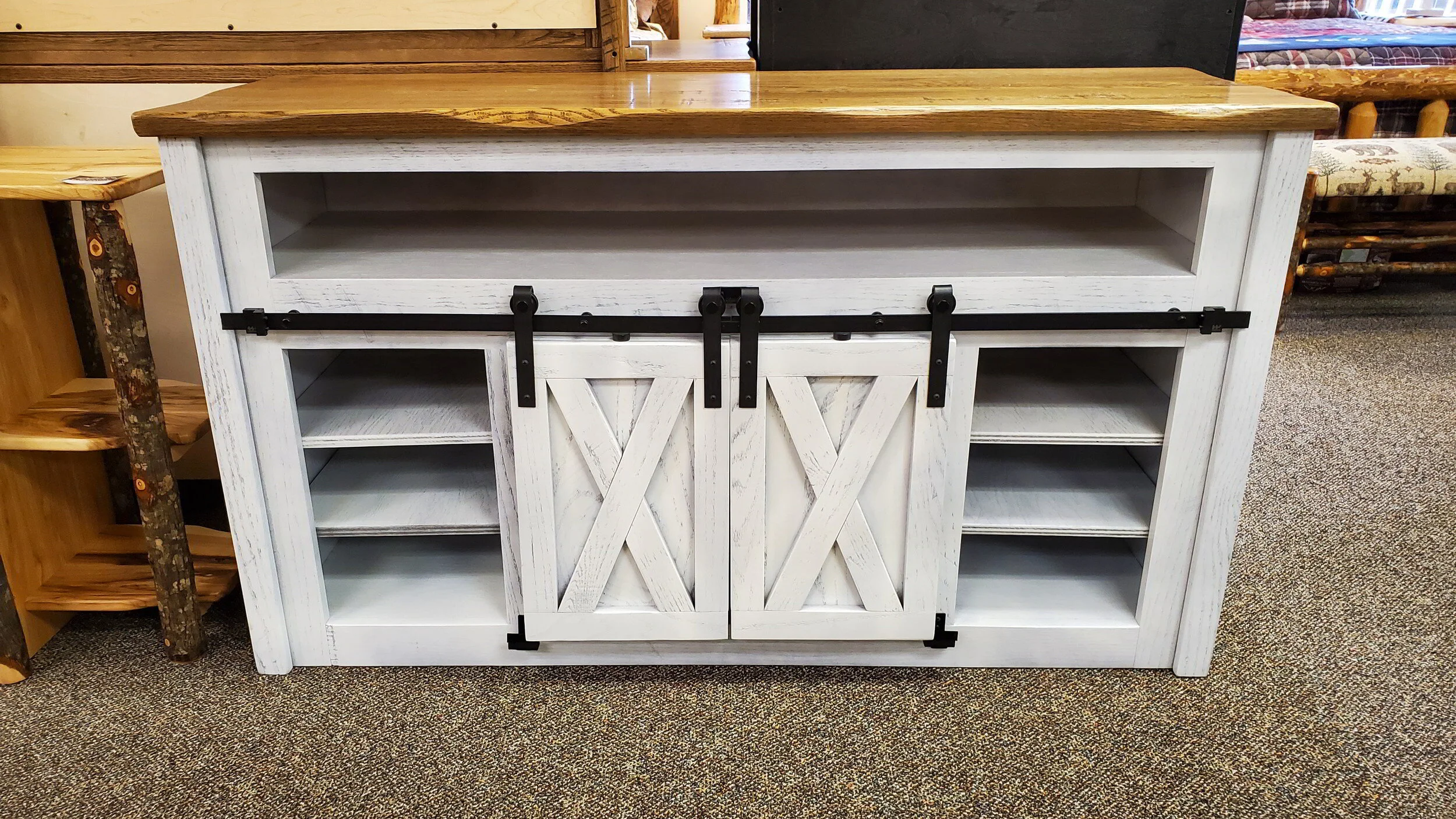 Rough Cut Oak Sliding Door TV Stand (2).jpg