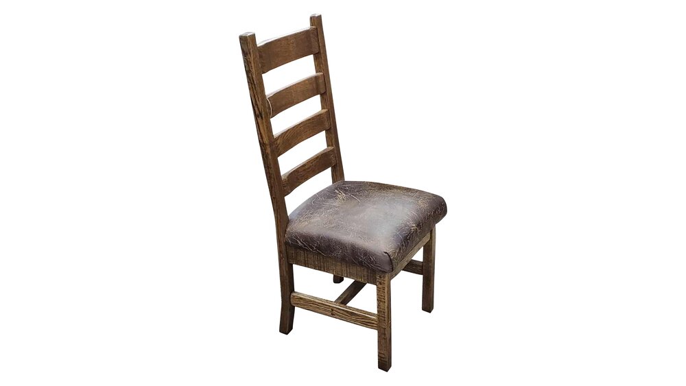 Rough Cut Oak Chair W Padded Seat Ez, Oak Dining Room Chairs With Padded Seats