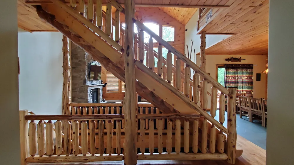 Rustic Log Home Railing