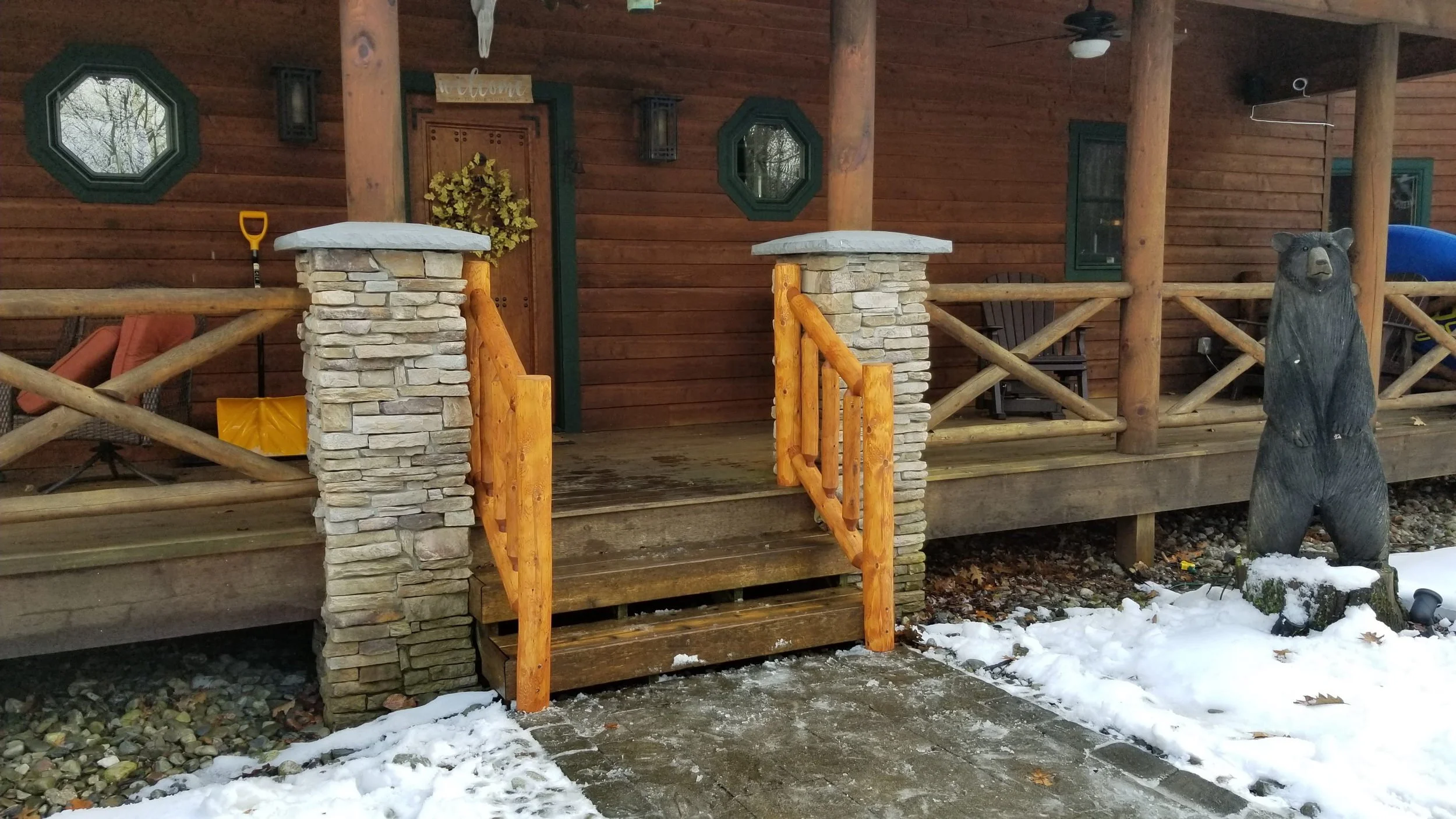 Rustic Log & Timber Railing — EZ Mountain Rustic Furniture