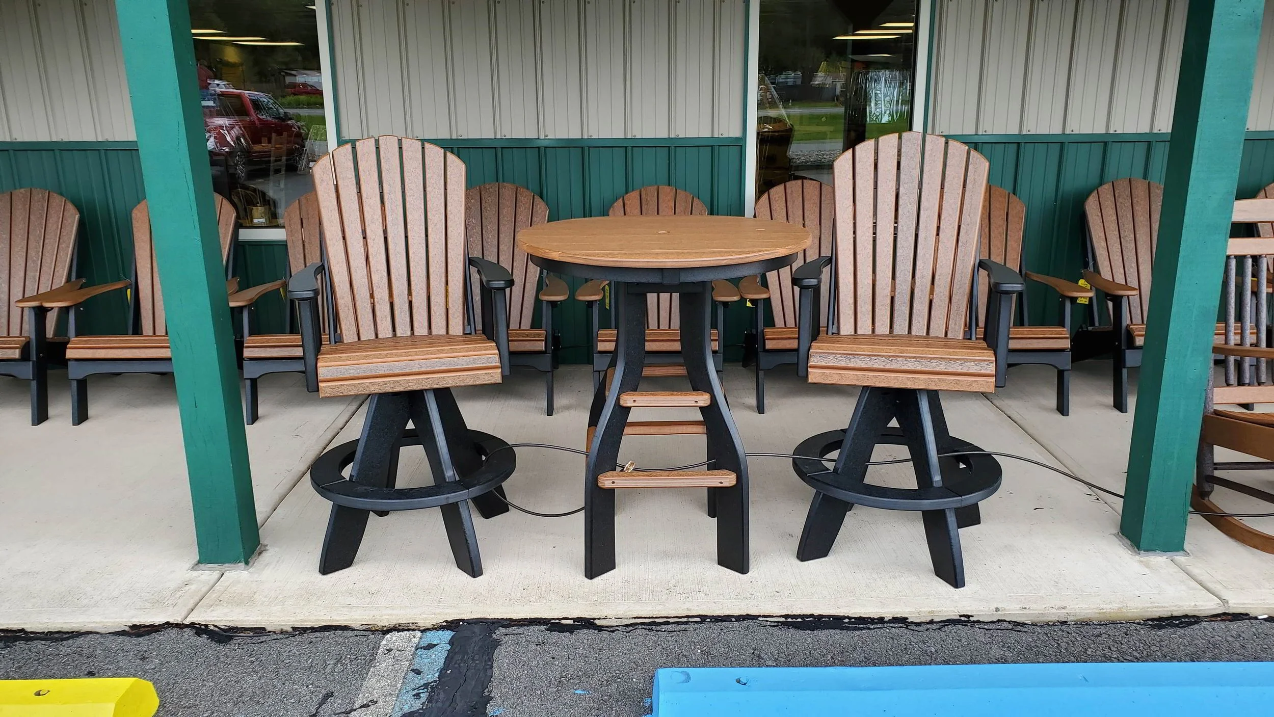 Pub Table Setup Outdoor Pub Table — EZ Mountain Rustic Furniture