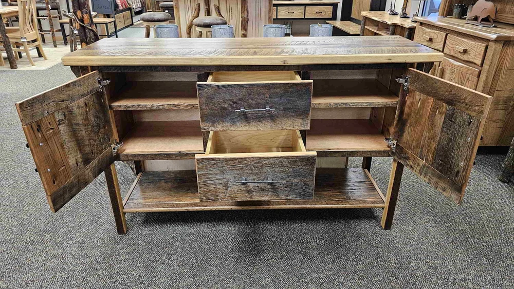 Rustic Wood Buffet Table