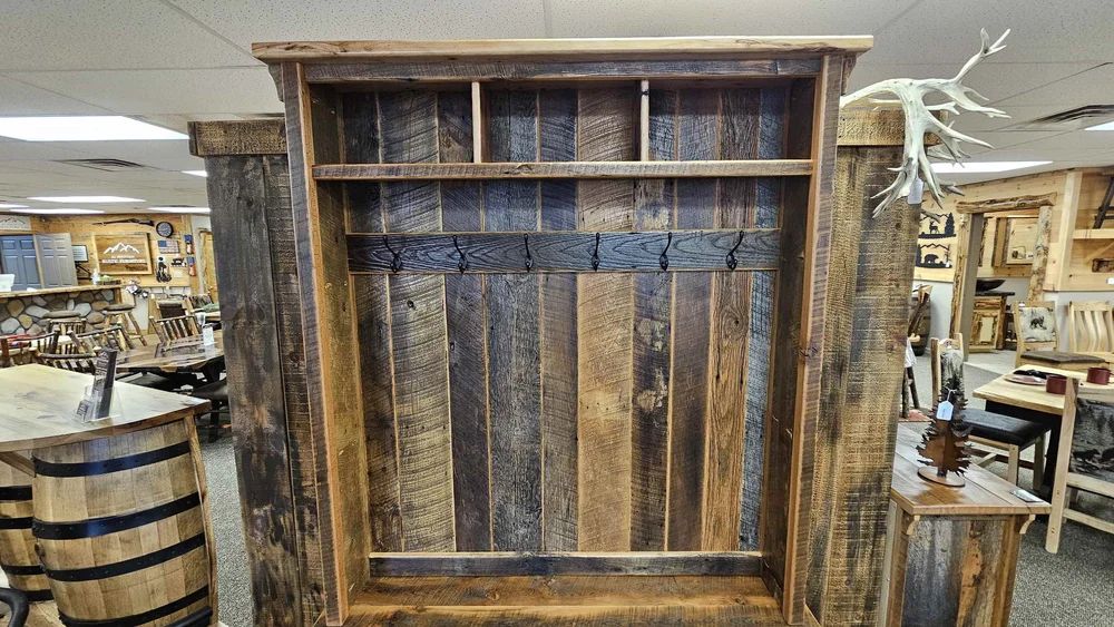 Barnwood Hall Tree Bench — EZ Mountain Rustic Furniture