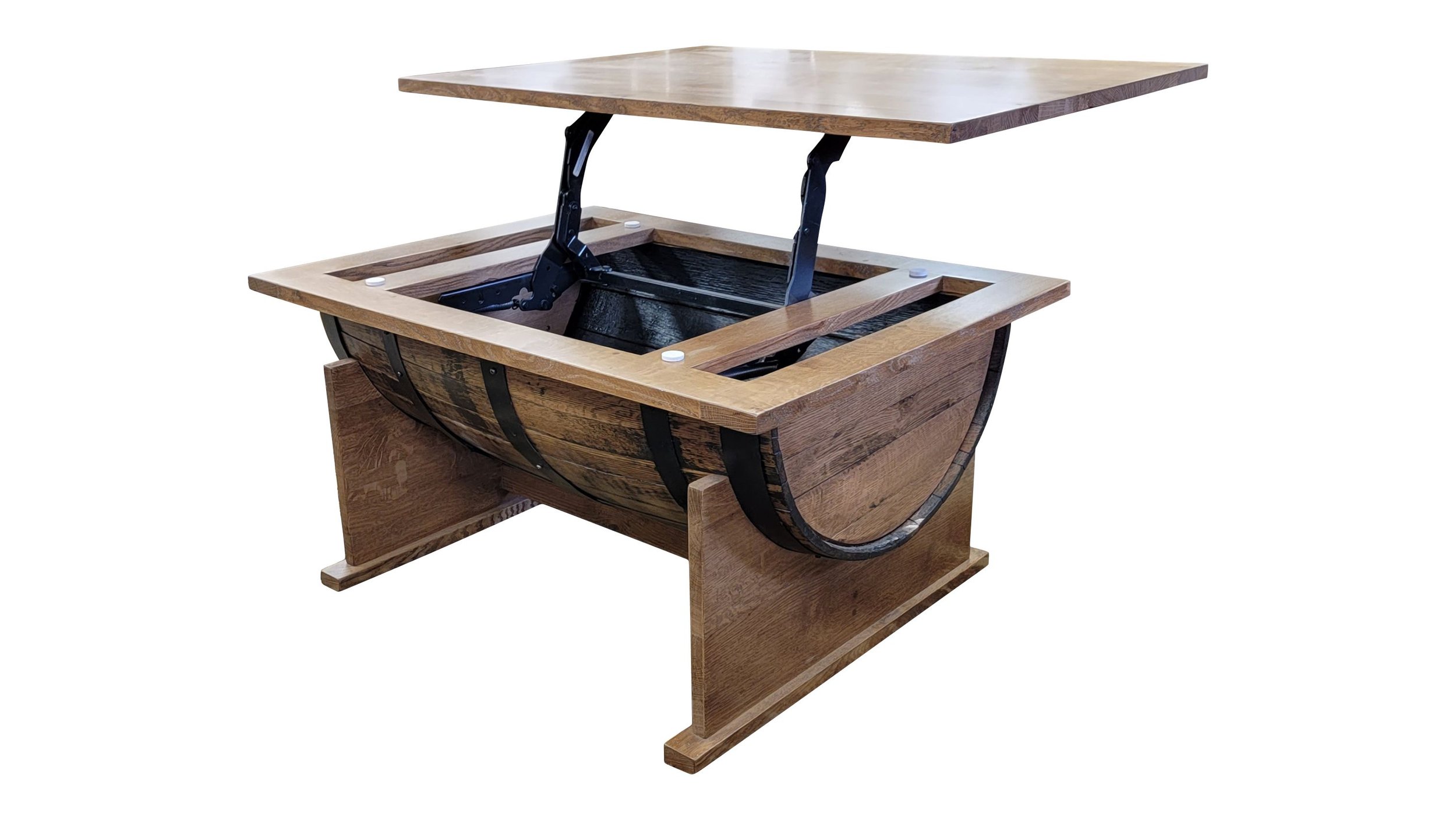 Barrel Coffee Table with Lift Top