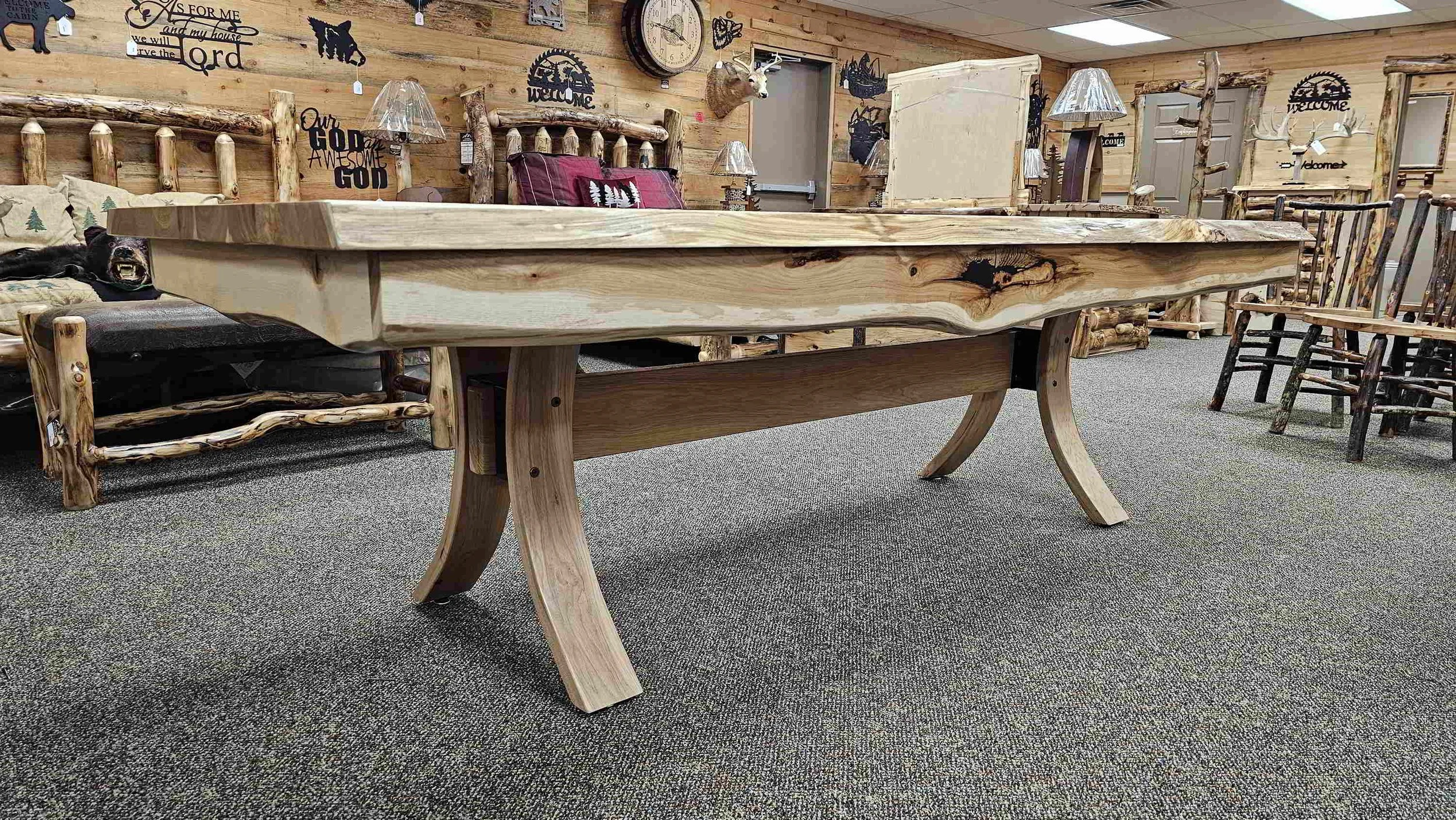 Rustic Hickory Log Dining Table — EZ Mountain Rustic Furniture