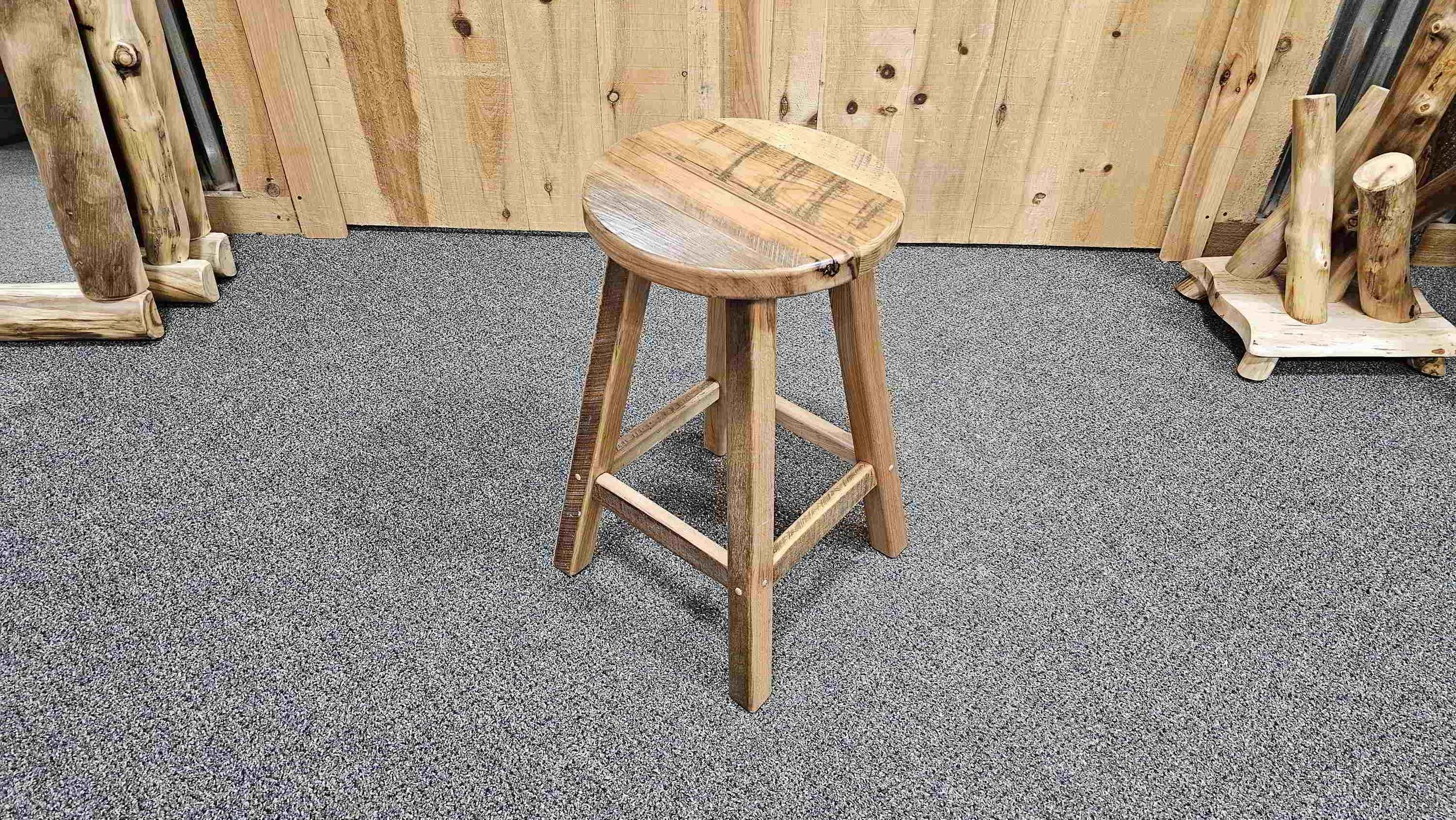 Barn Stool Rustic Barnwood Furniture Collection — EZ Mountain Rustic Furniture ...