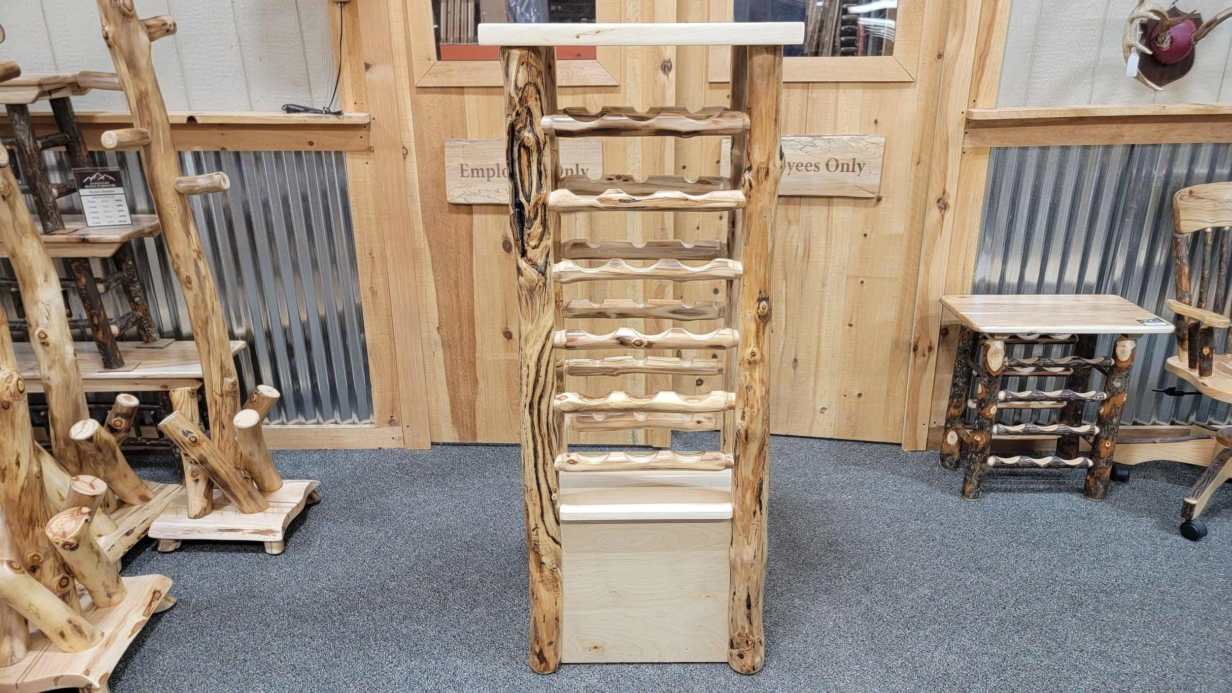 Aspen Wine Rack with Storage — EZ Mountain Rustic Furniture