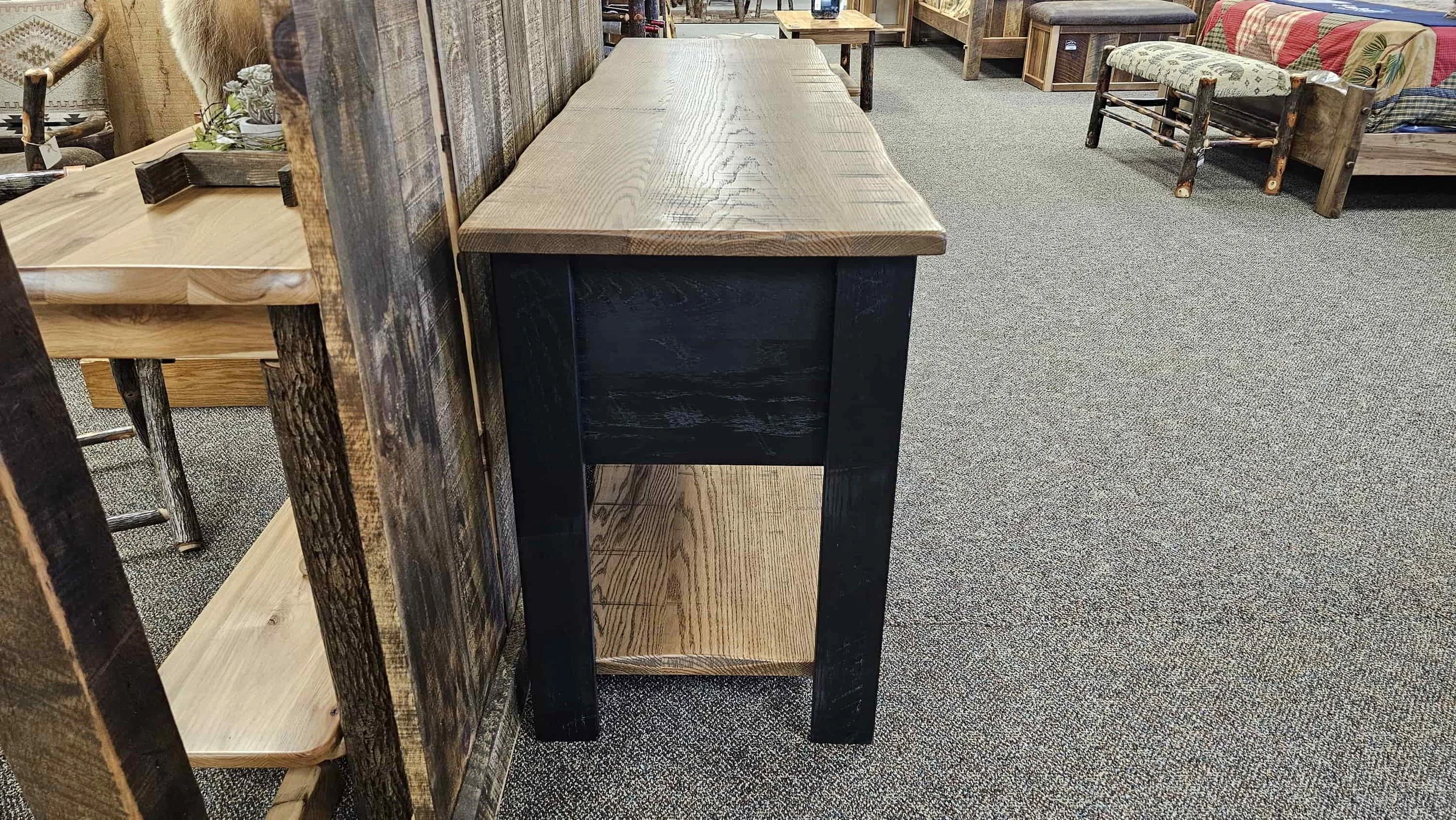 Rough Cut Buffet with 3 Drawers — EZ Mountain Rustic Furniture