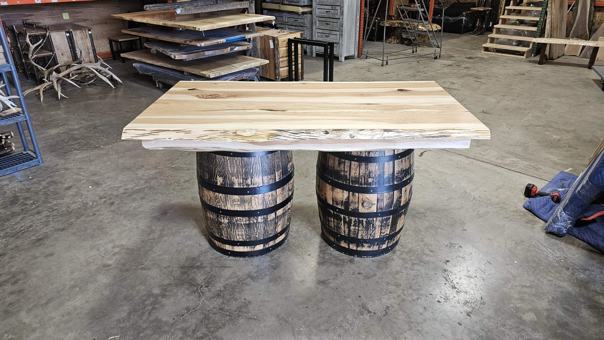 Hickory Live Edge Table with Barrel Base (3).jpg