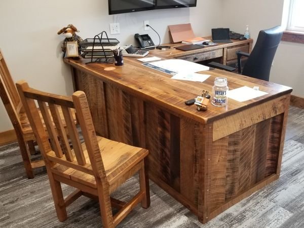 Reclaimed Wood Office Desk, Barnwood Computer Desk, Rustic Desk