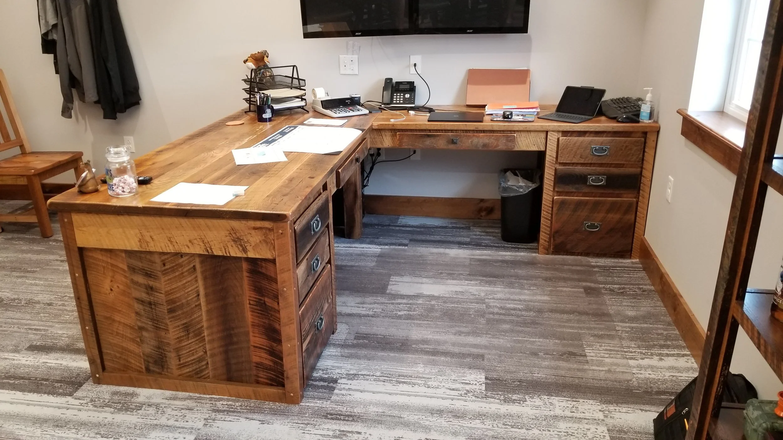 Custom Rustic Desk Custom Furniture — EZ Mountain Rustic Furniture