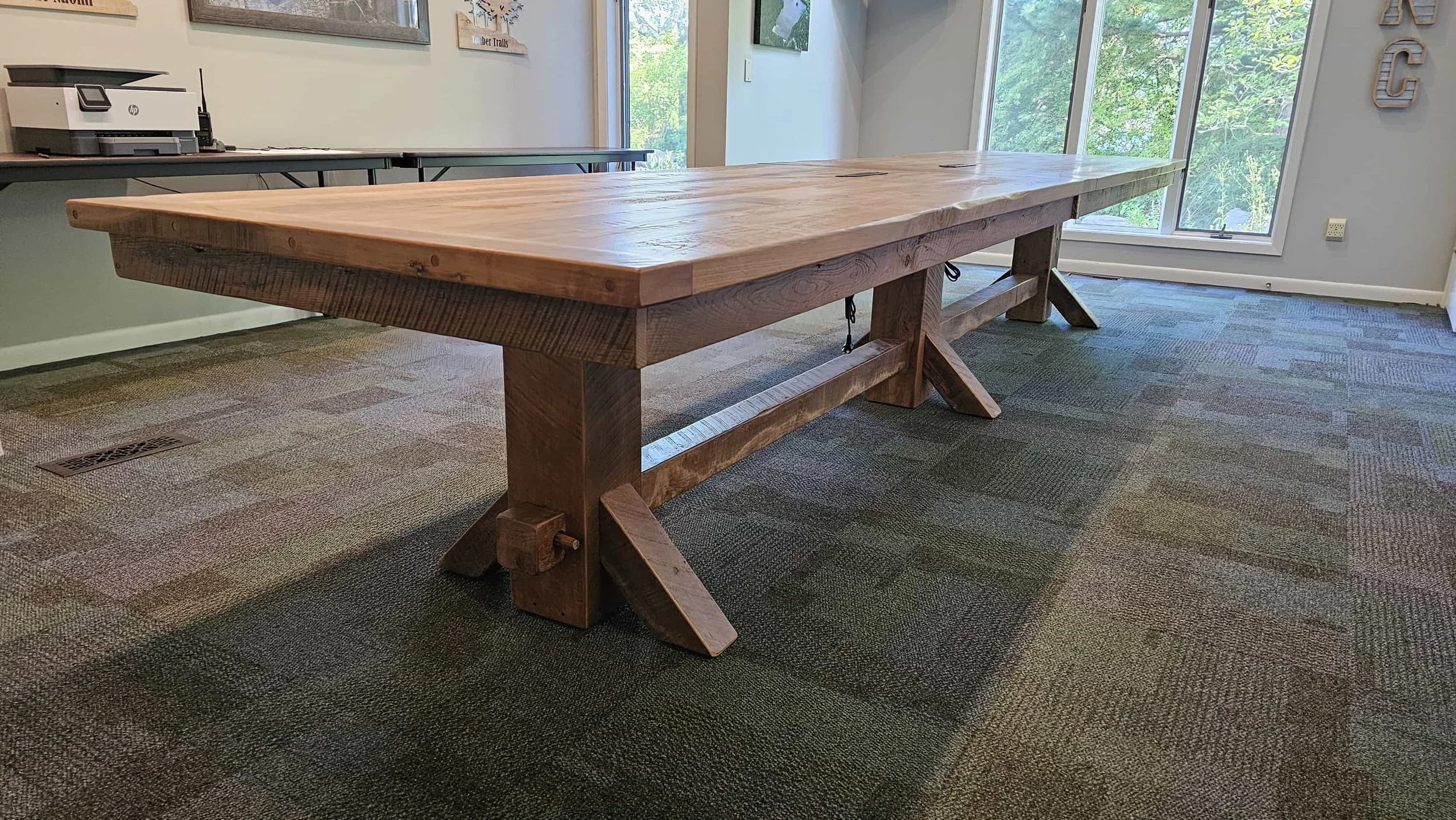 Large Rustic Wood Conference Tables Conference Table Chevron