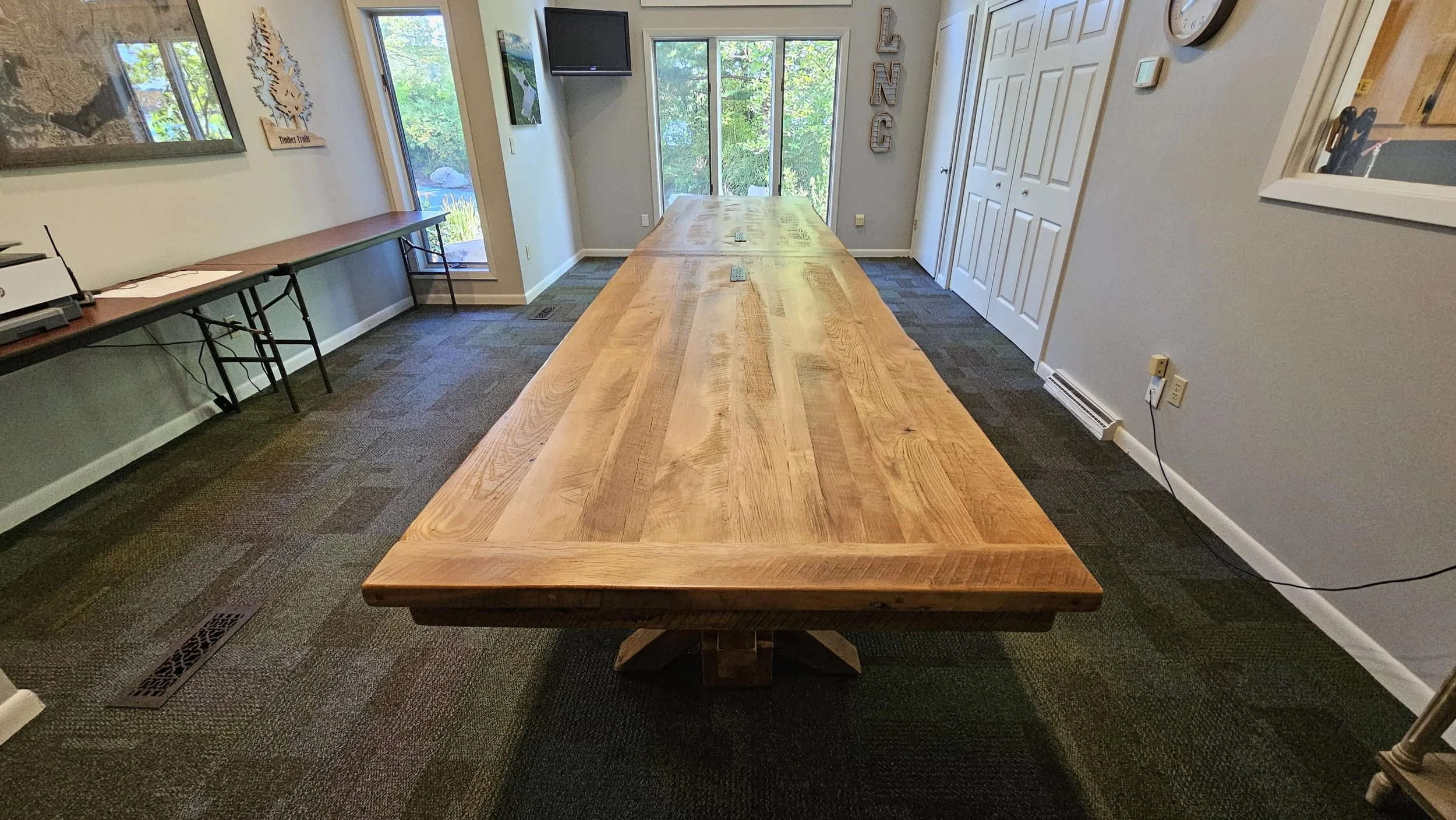 Rustic Conference Table Base Barnwood Conference Table — EZ Mountain Rustic Furniture