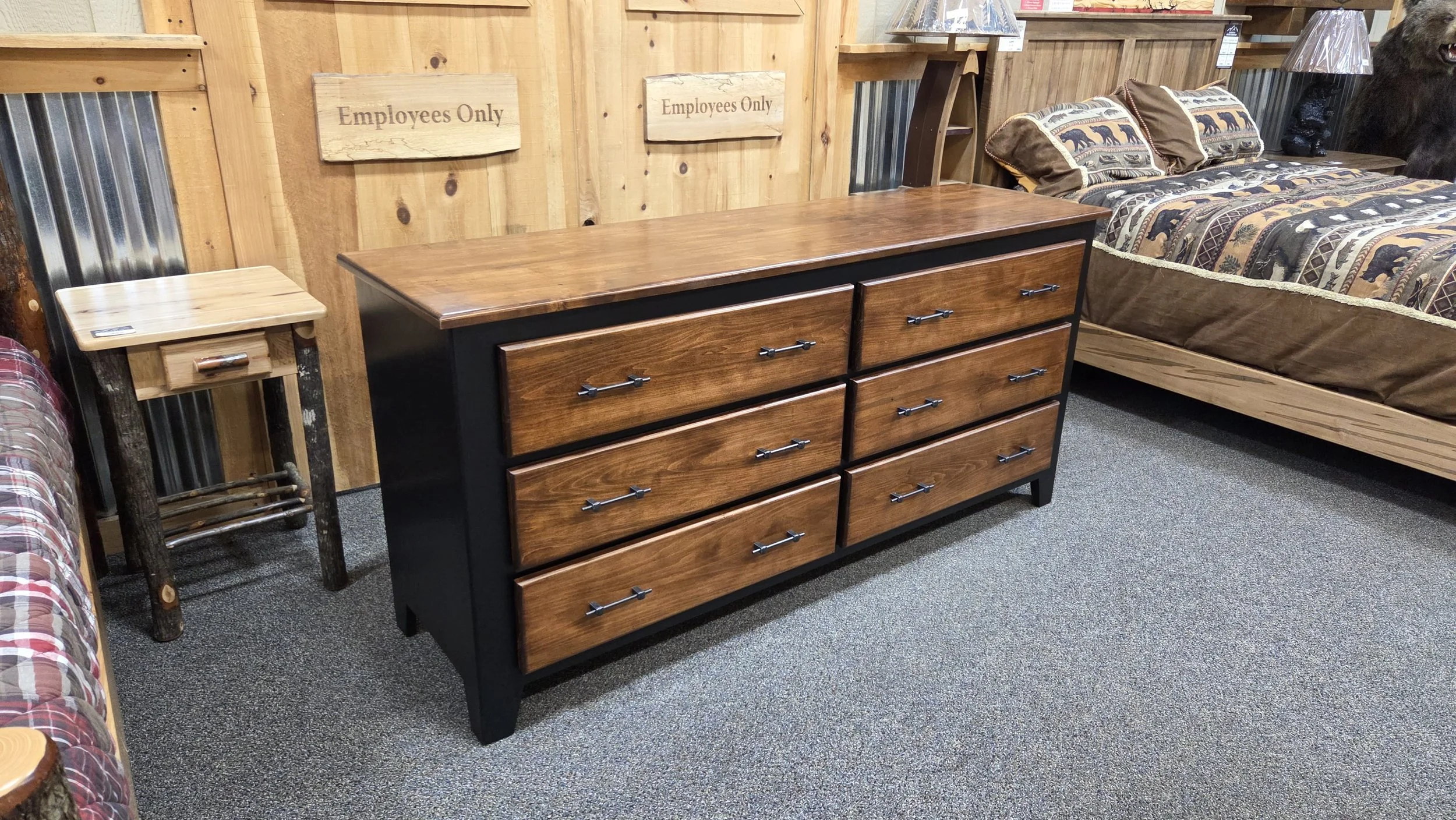 brown farmhouse dresser Solid Maple — EZ Mountain Rustic Furniture 5 Features Country of interactive Adrianna Papell Studio Bead Color:Honeysuckle