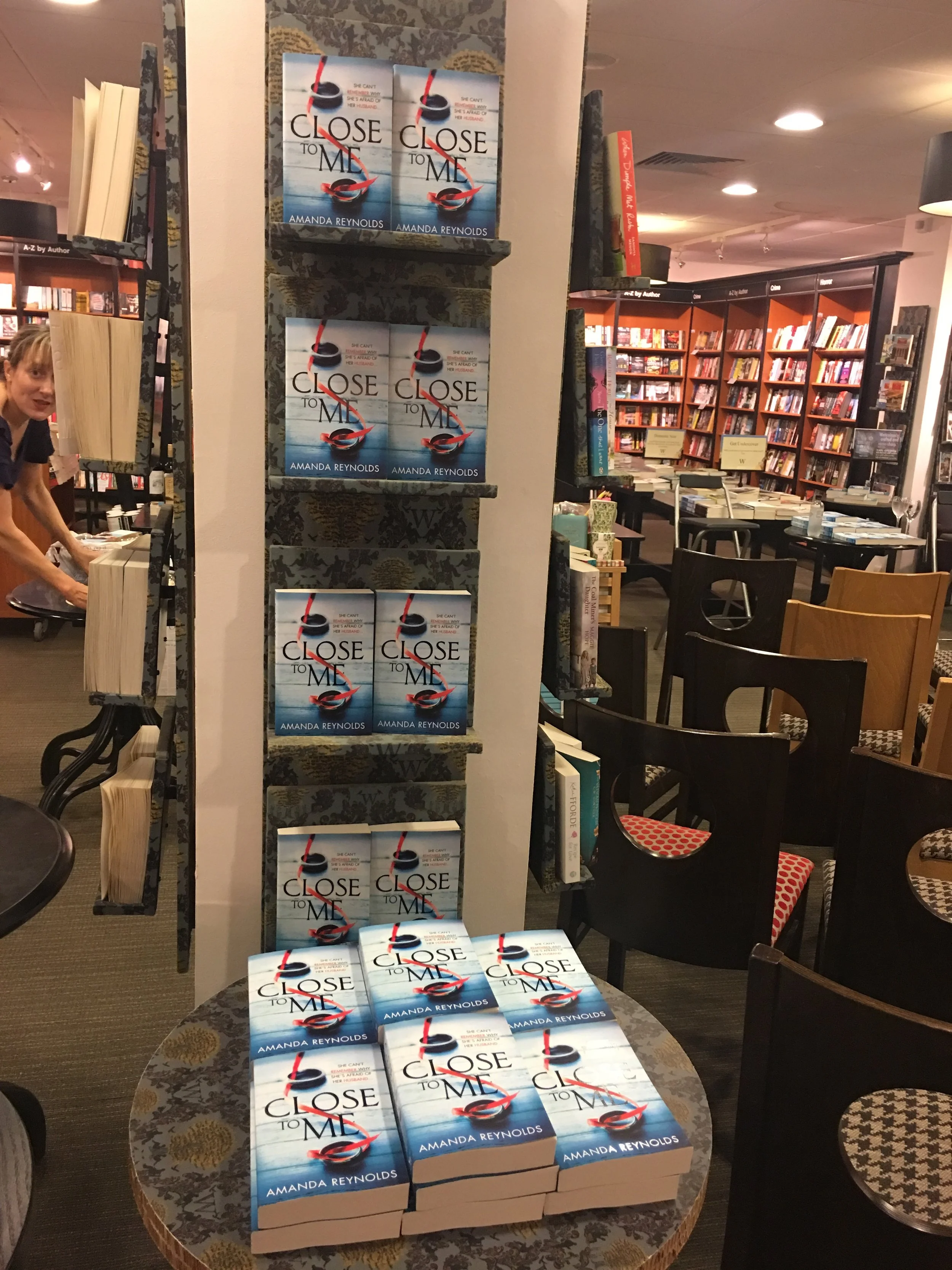 The thrill of seeing a display of my books in Waterstones