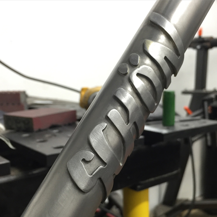 Stainless downtube badge