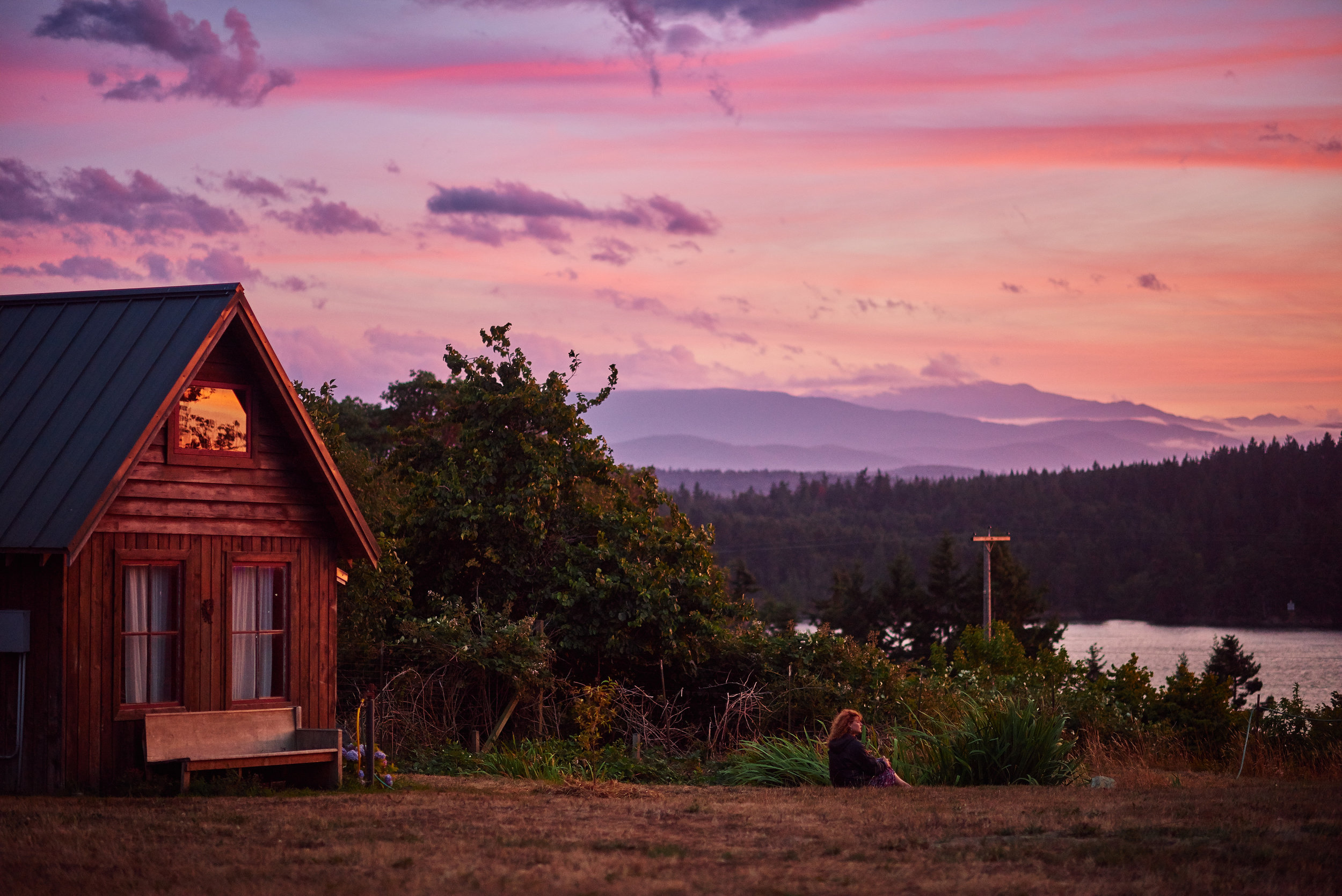 sunset on the puget sound with plum nelli cabin.jpg