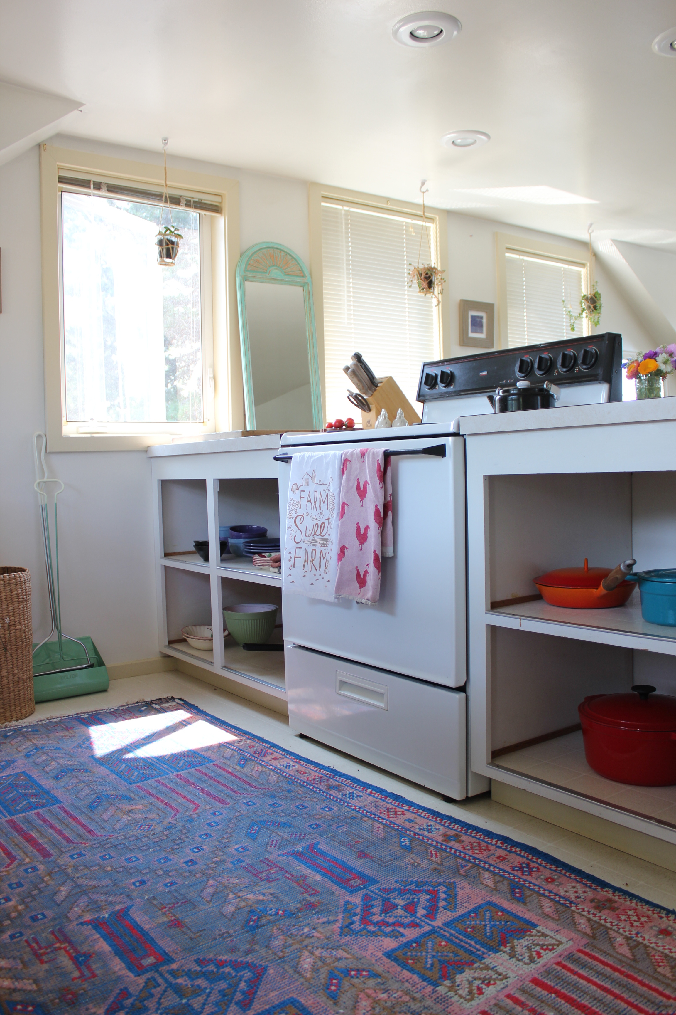 colorful farm kitchen in loft studio at plum nelli.JPG