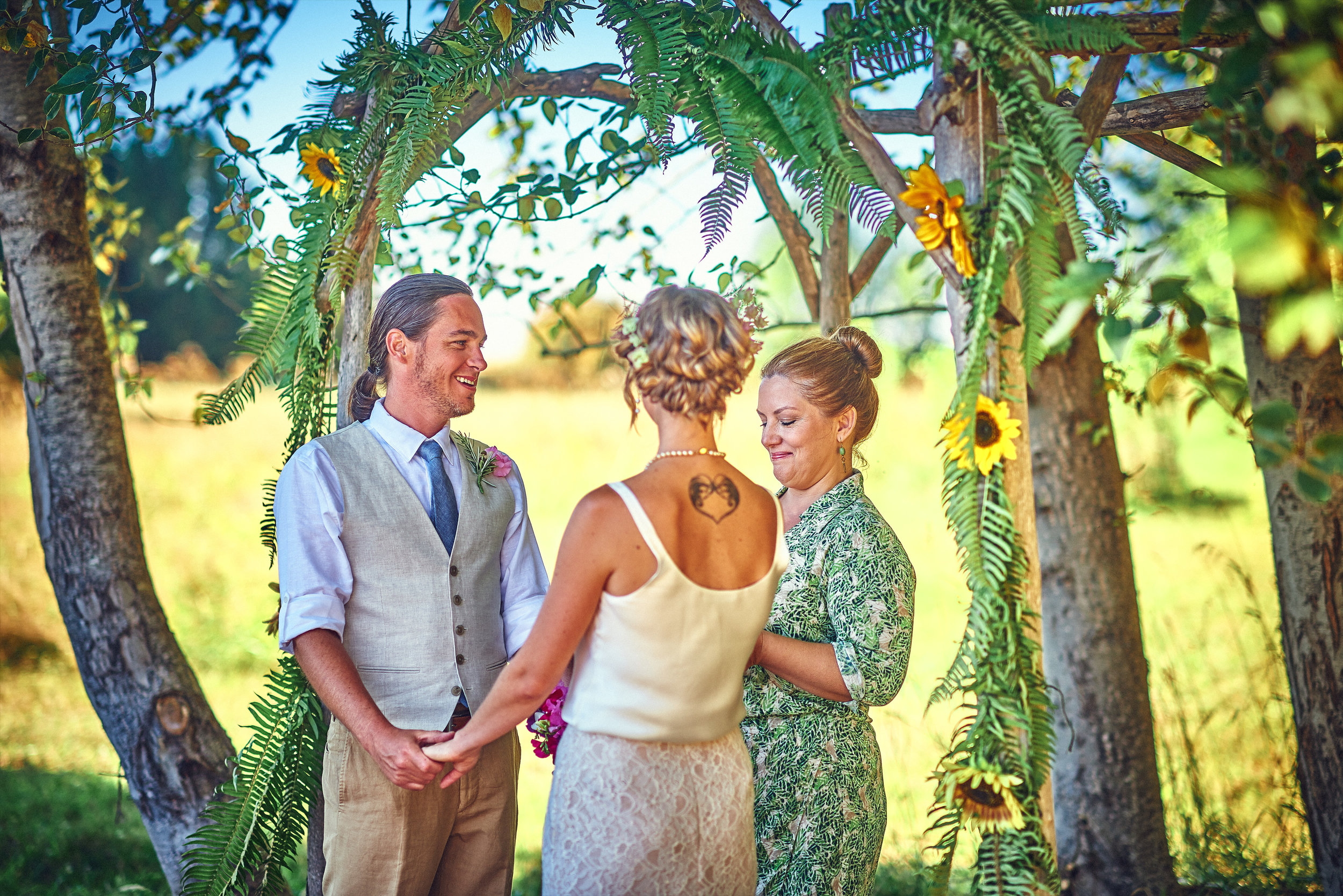 plum nelli farm wedding with arbor ferns and sunflowers farm wedding decor.jpg