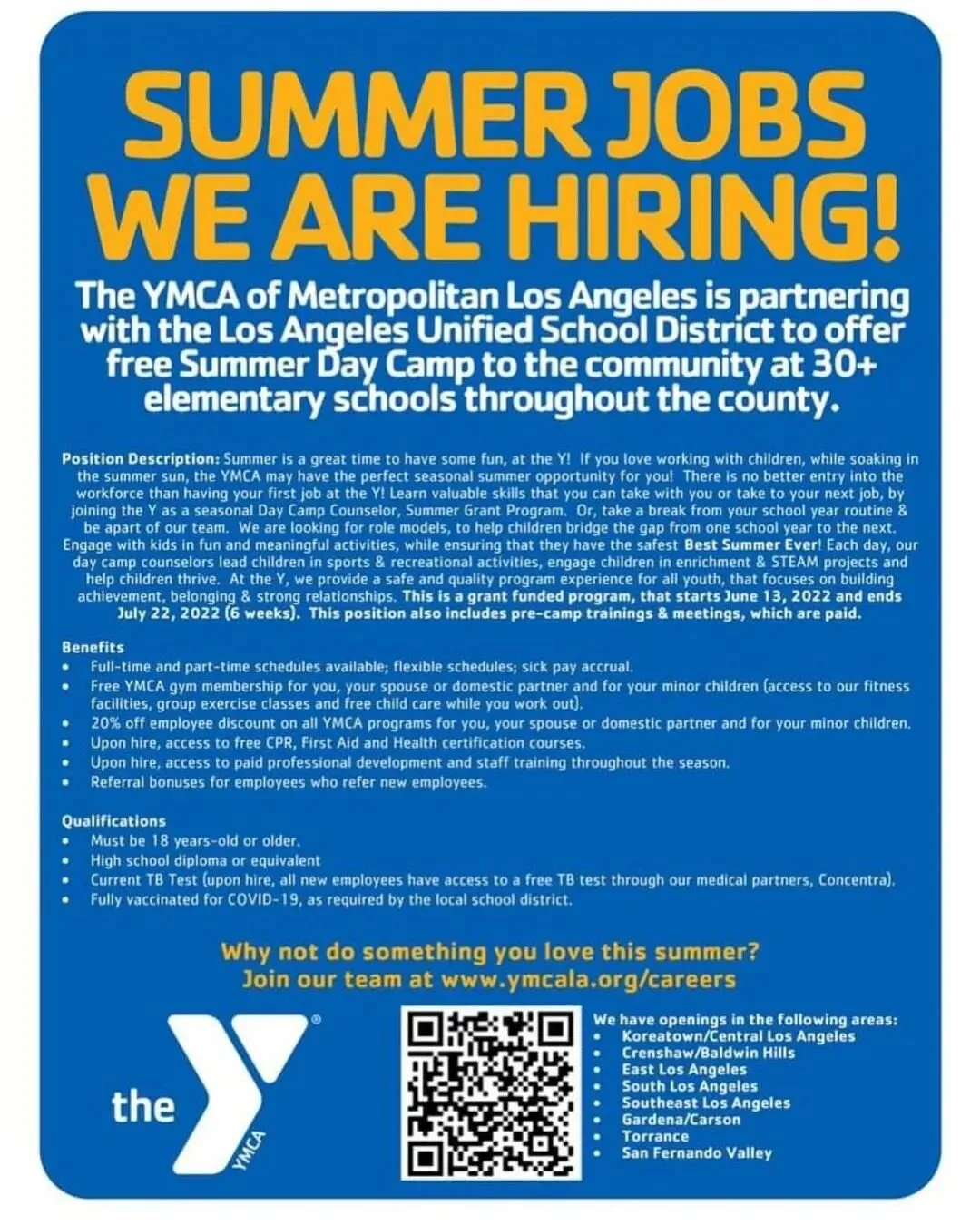 Now hiring!! www.ymcala.org/careers