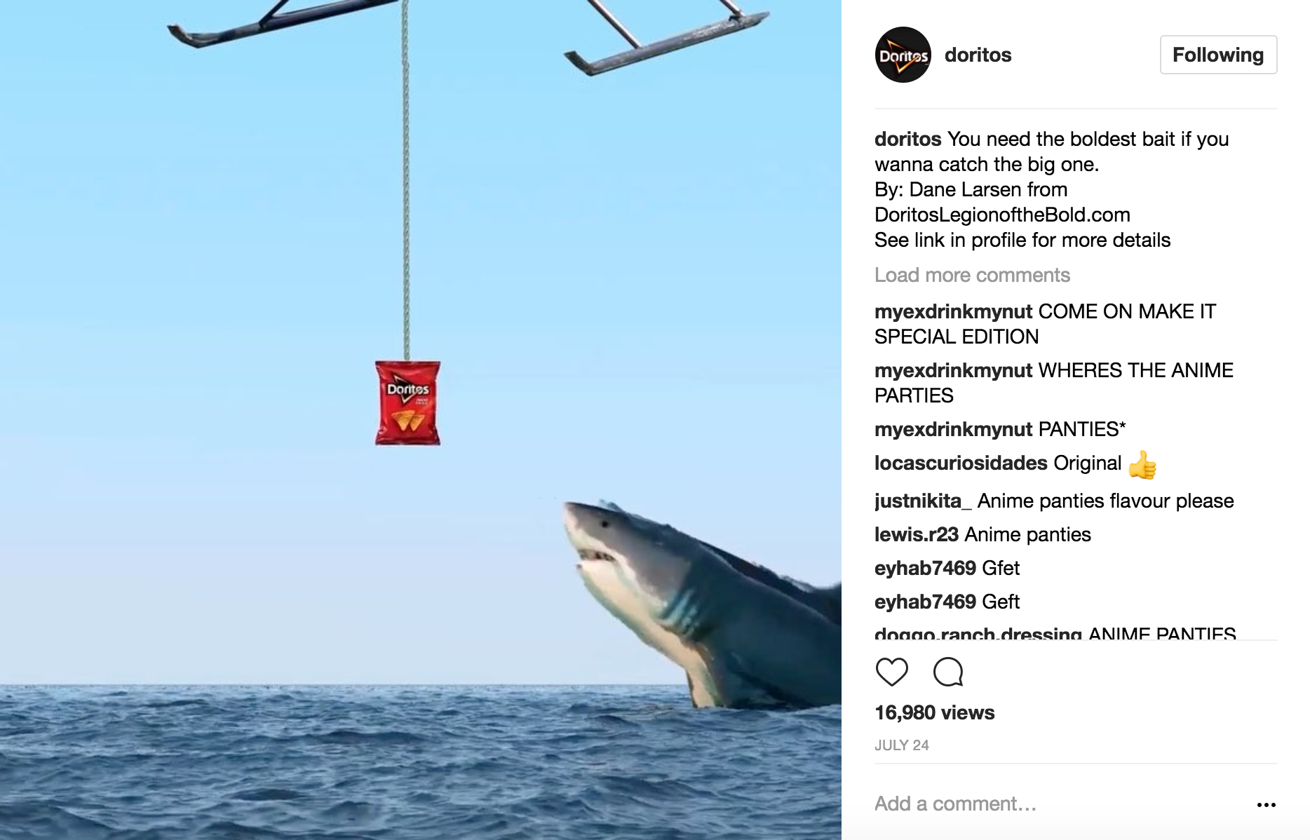 Summer promotional post from Doritos' Legion of The Bold