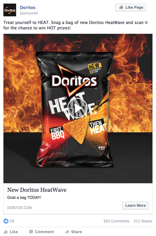 Promotion for Doritos HeatWave digital engagement and product awareness