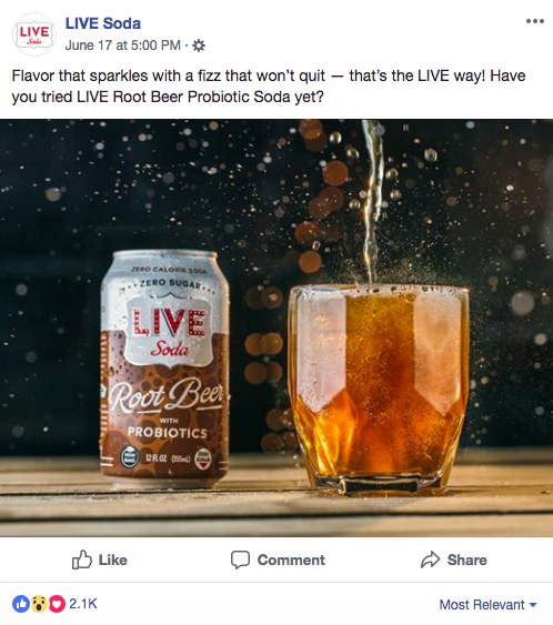 Organic social for LIVE Soda to drive awareness.