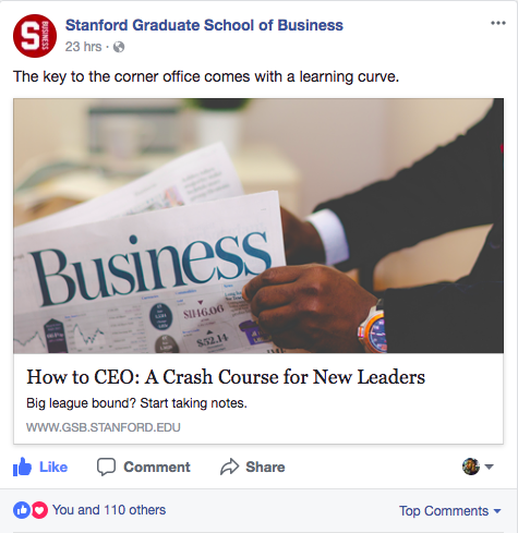 Organic social for Stanford GSB's Insights site.