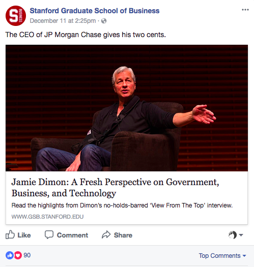 Organic social for Stanford GSB's Insights site.