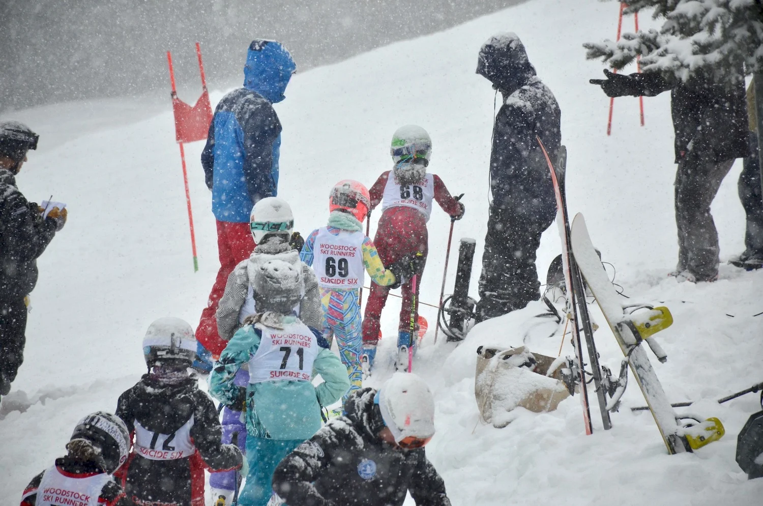 The kids dealt with some really heavy snow, particularly on the race course.