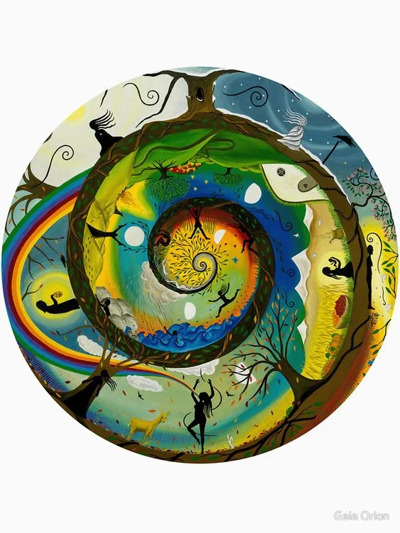 Her Journey by Gaia Orion- Her life is a series of cycles within each other. She is experiencing, growing each day as well as through monthly moon cycles, seasons passing and stages of life.