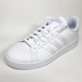 adidas Grand Court Shoes White in Cloud White/platinum Metallic/cloud White  | THE YES