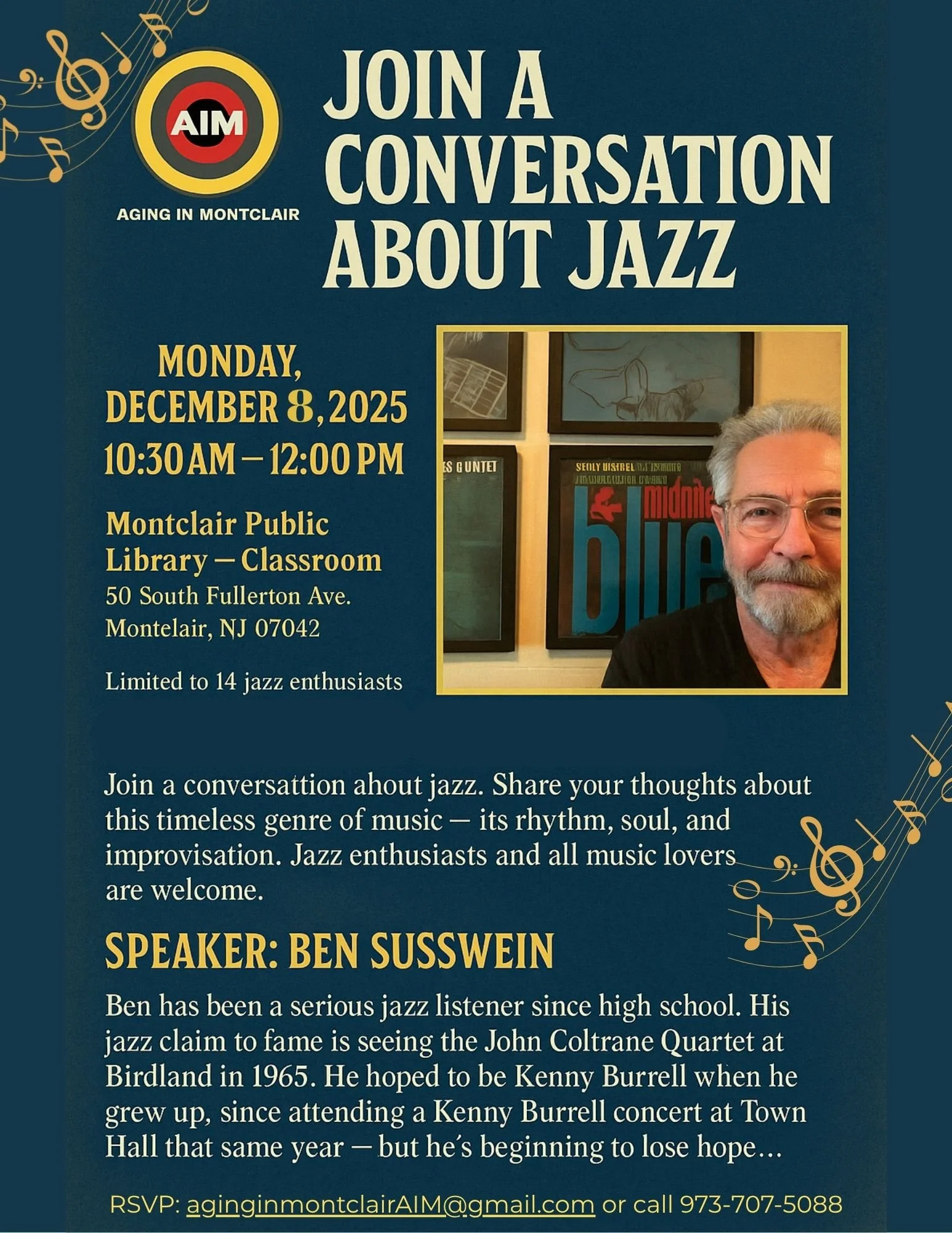 JOIN A CONVERSATION ABOUT JAZZ WITH BEN SUSSWEIN
