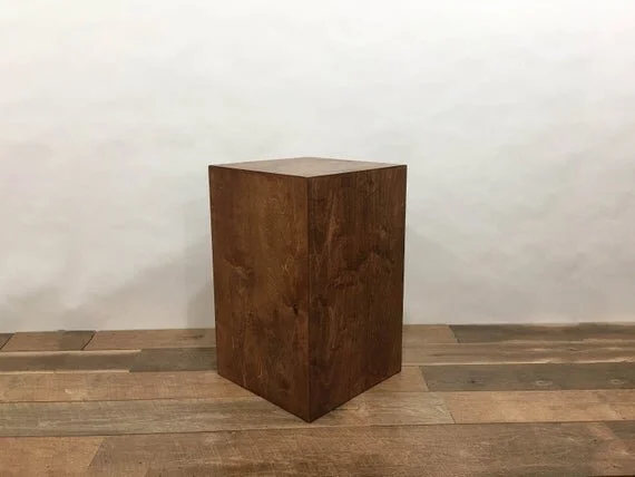 Modern nightstand, Solid end table - Brown