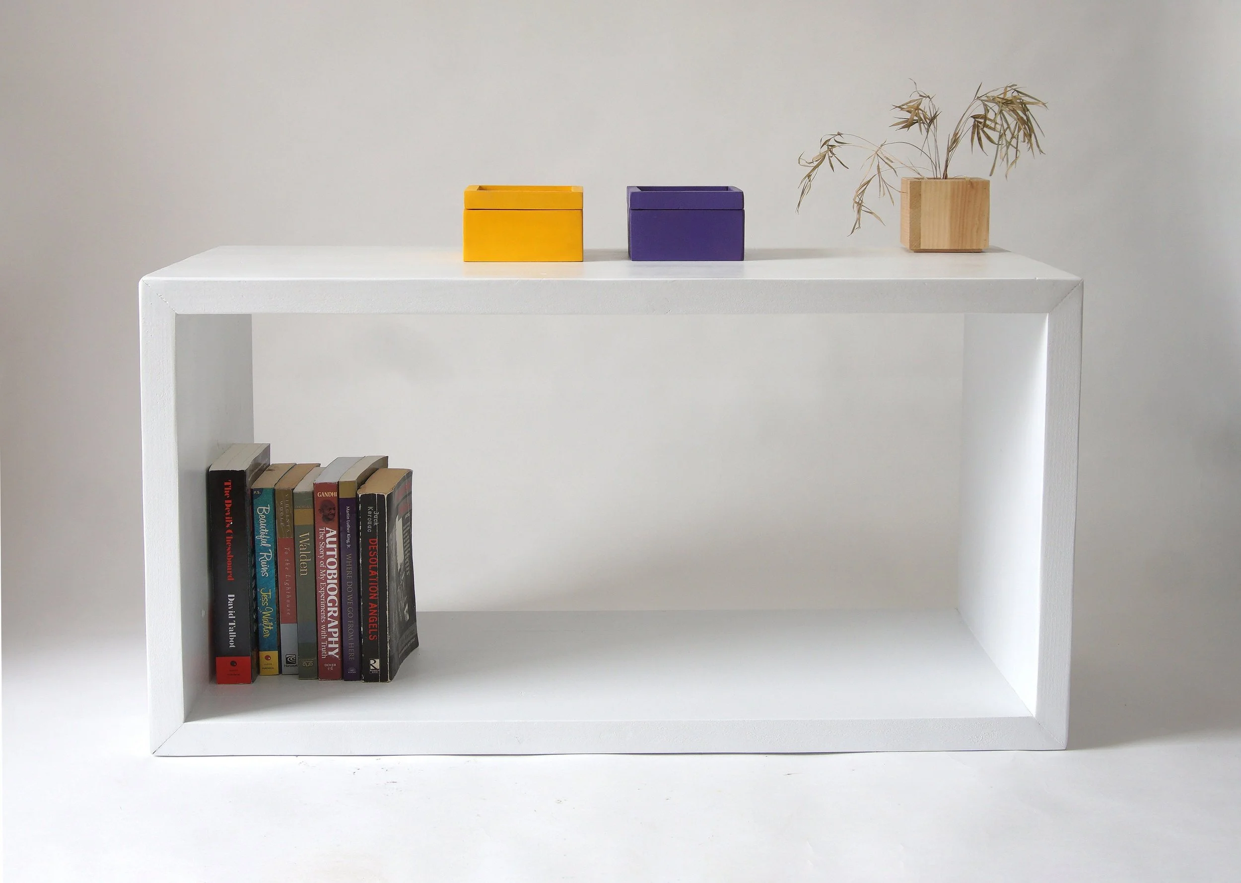 Solid Coffee Table, Entryway Bench, Simple long table, Modern Bench with Storage - White