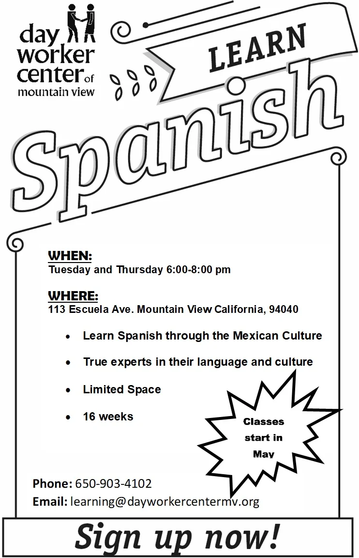 Day Workers Giving Back Through Spanish Lessons Day Worker Center Of Mountain View