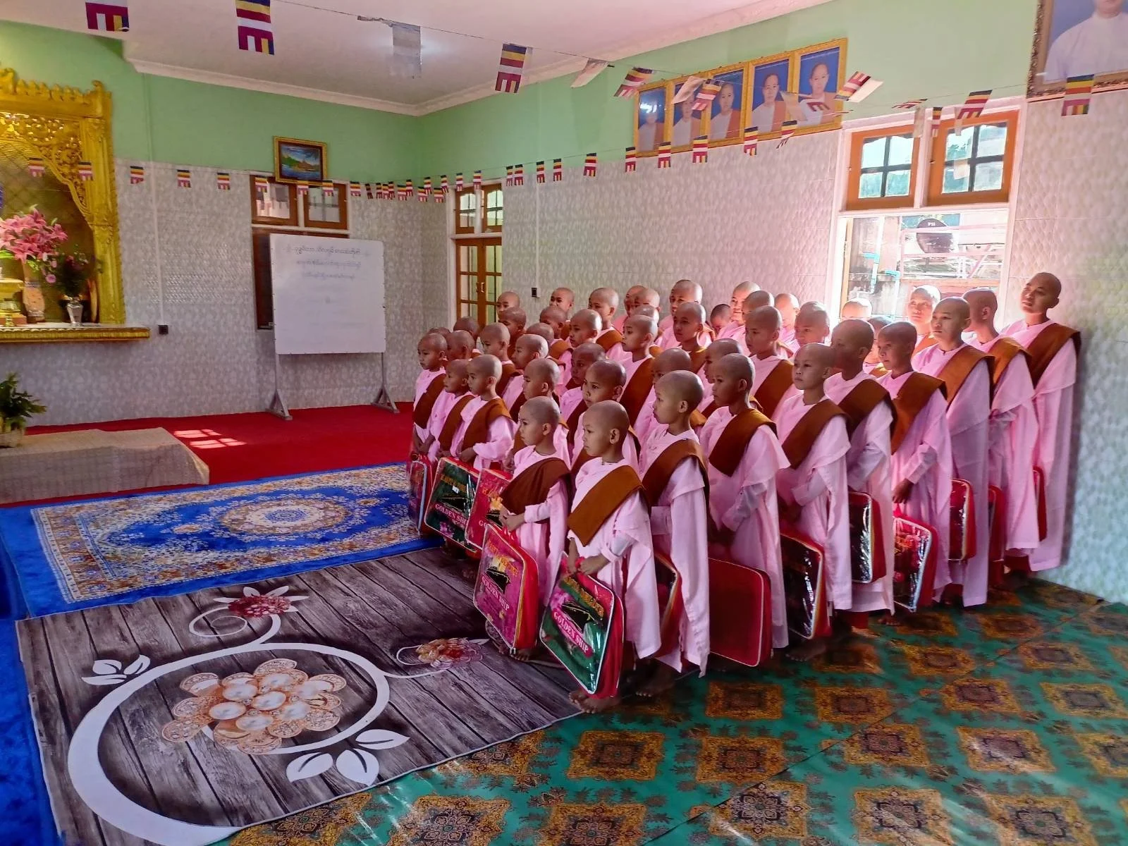 Distributing warmth at Buddhist nunneries