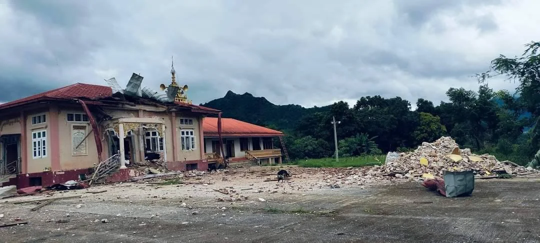 Fleeing the Flames: Monks' Harrowing Escape from a Mogok Sanctuary in Ruins