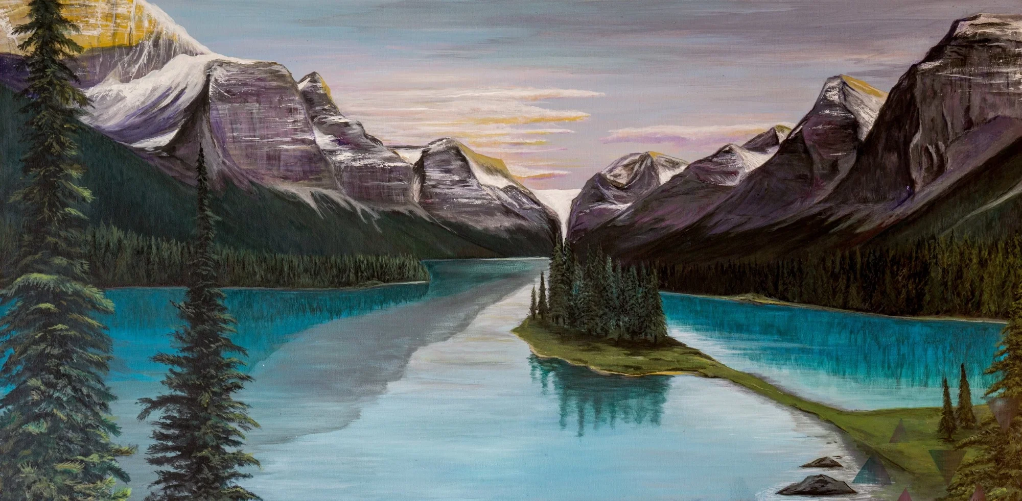 SOLD >> Spirit << 16" x 40" Acrylic Painting on canvas 2017. © Kvanraay Designs 2018. For Sale. For more information go to shop .