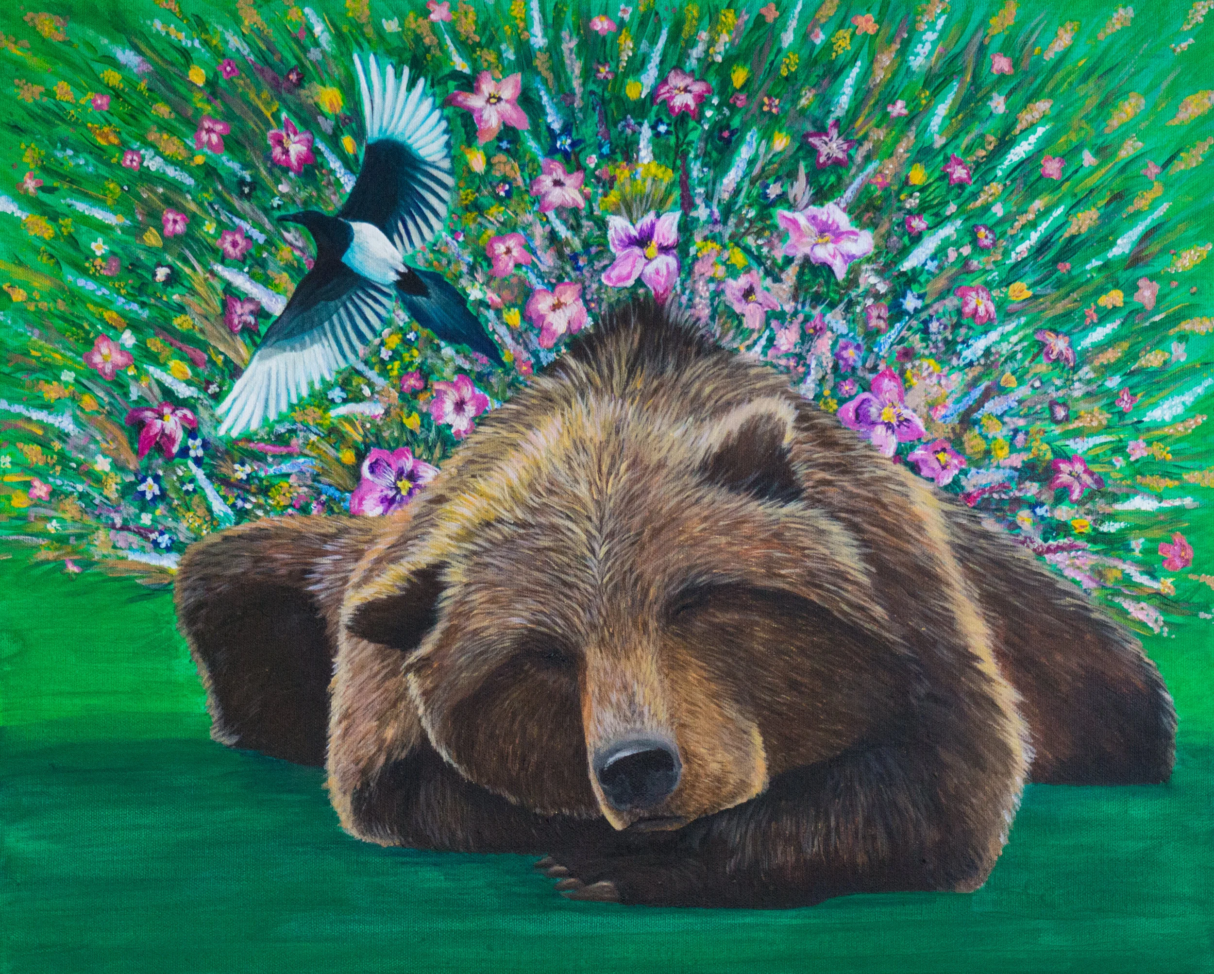 >> Spring Awakening << 16" x 20" Acrylic on canvas 2018.© Kvanraay Designs 2018. For Sale. For more information on this piece please go to shop.