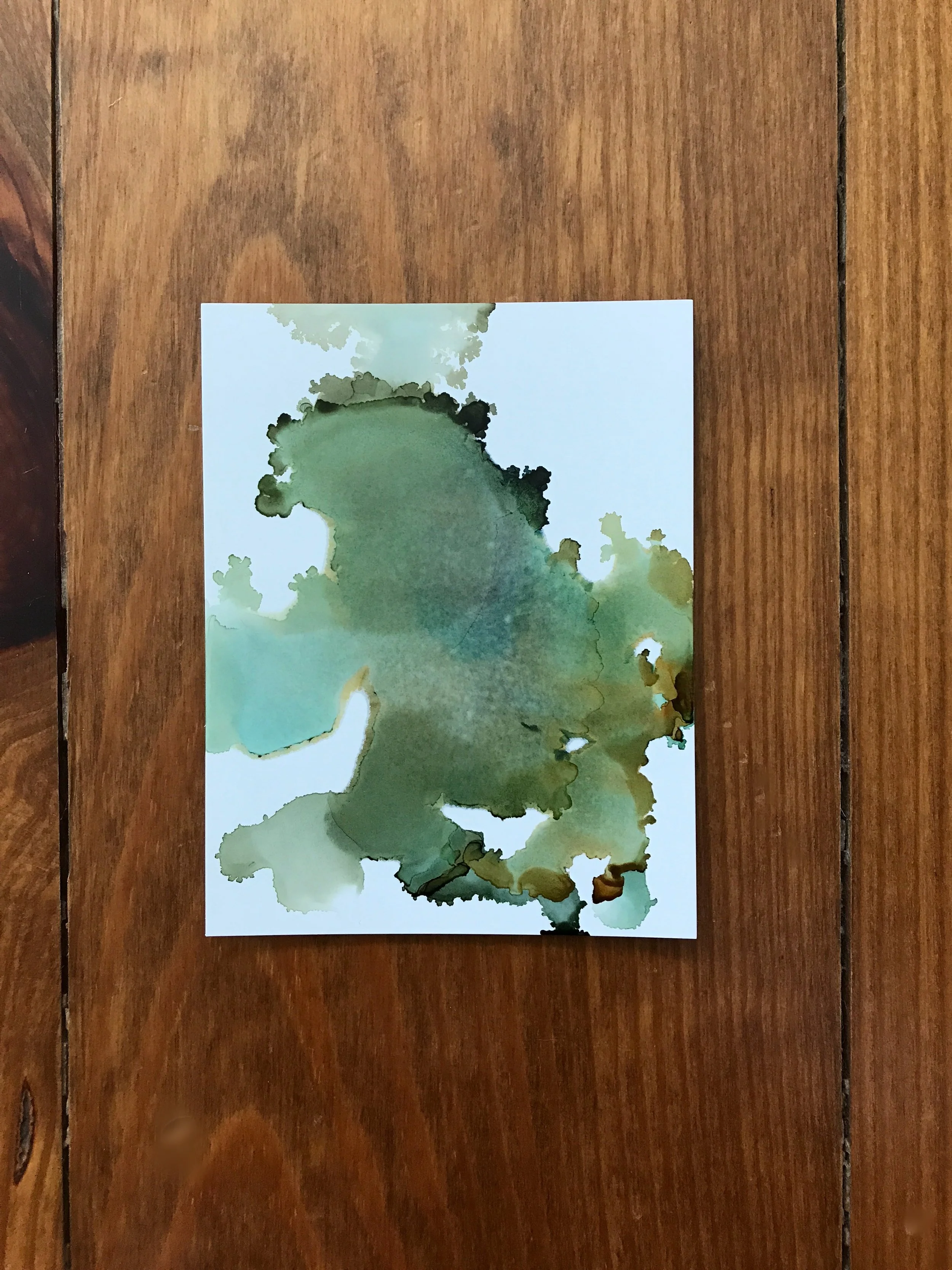 Earth Tones Series, Grass, Ink on Paper 4.25"x5.5". 2017