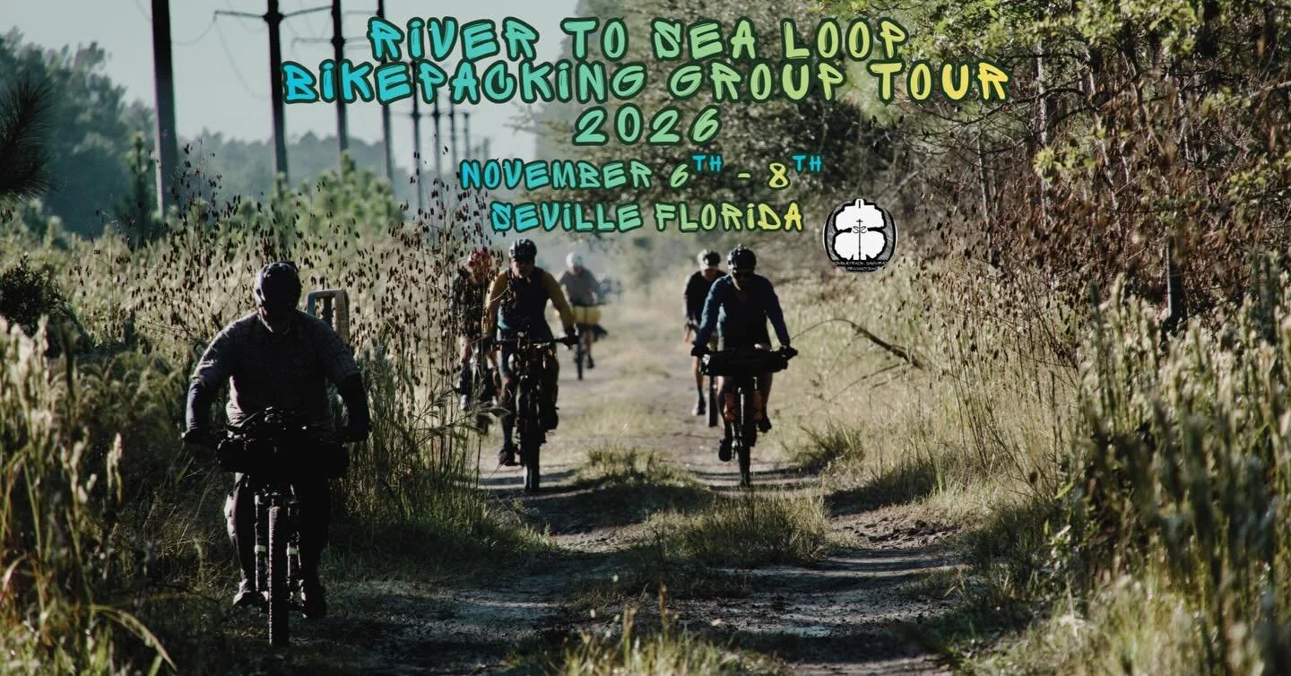 Registration is live for the first tour of the 2026-2027 Florida Bikepacking season, The River to Sea Loop. This is the oldest tour I have had the privilege to organize and run and everyone who has done it raves about how much fun it is.  We swim in 