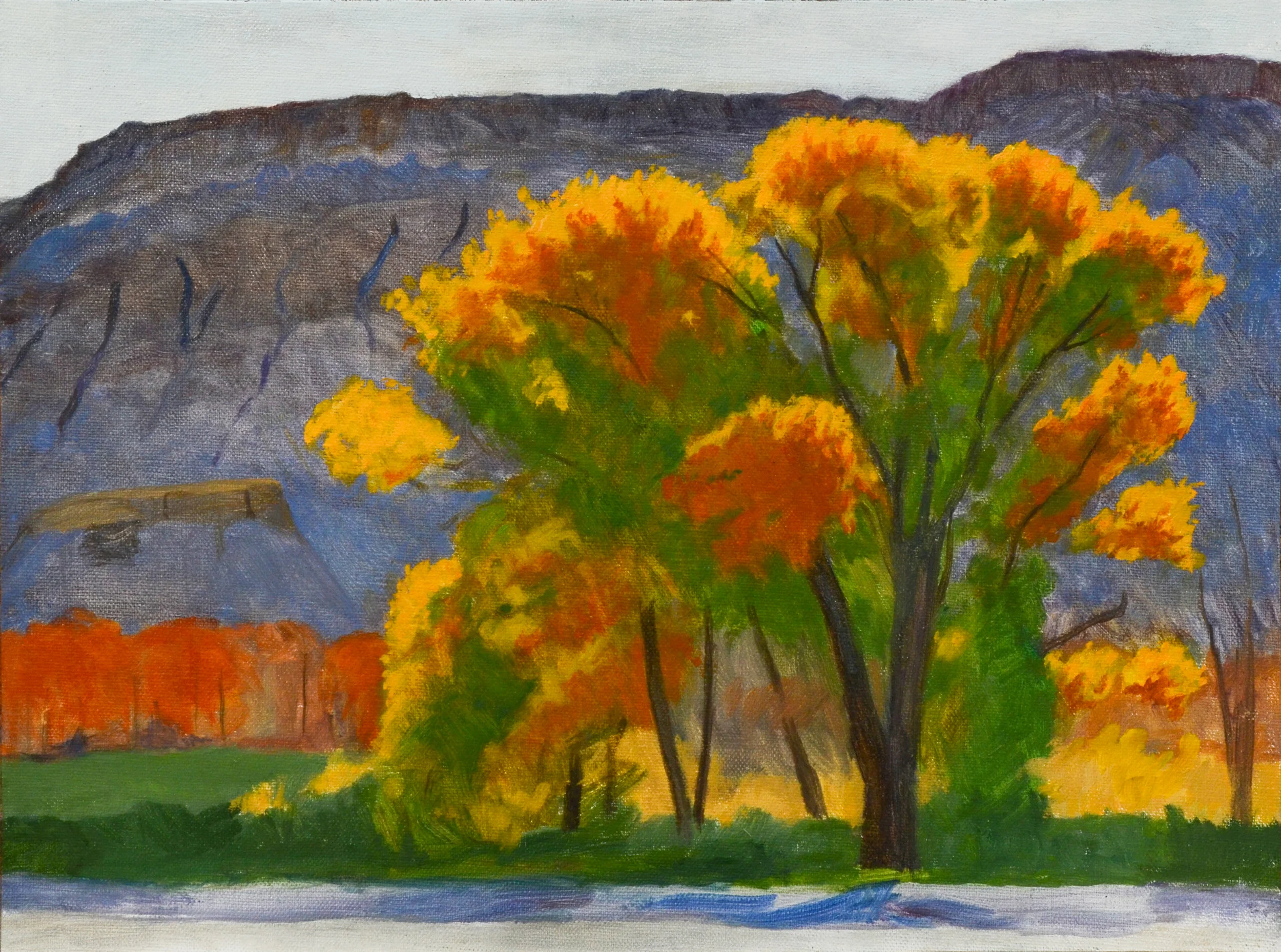 Fremont River, oil on canvas 9" X 12"